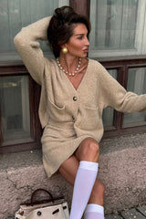 Solid Color Knit Blend Bodycon Office Skirt