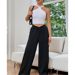 Pantalon ample et décontracté à jambes larges