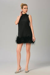Robe courte à plumes Odell