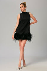 Robe courte à plumes Odell