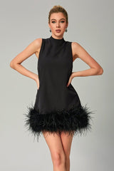 Robe courte à plumes Odell