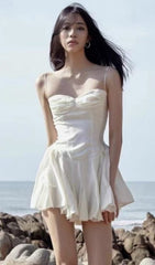 Robe mini bustier blanche 