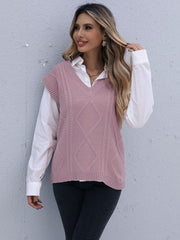 Gilet uni à col en V 