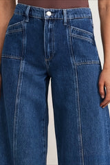 Jean décontracté stretch à jambes larges et coupe bootcut
