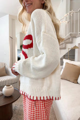 Pull ample en jacquard à nœud mou