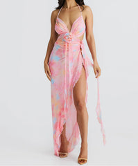 Robe midi dos nu à lacets