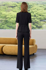 Square Neck Slim Fitted Two Piece Work Set