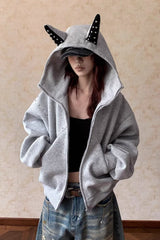 Sweat à capuche American Panel Rivet avec oreilles de doberman