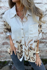 Blouse ample et confortable à imprimé léopard