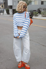 Pull en maille léger à rayures minimalistes et coupe ample