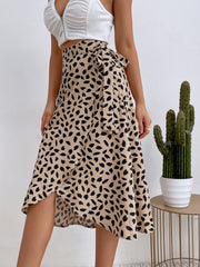 Jupe fendue à pois tendance 