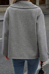 Manteau blazer court oversize polyvalent en laine mélangée