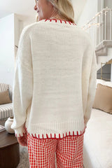 Pull ample en jacquard à nœud mou