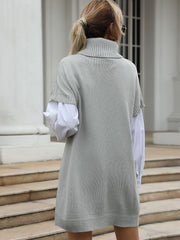 robe en maille unie à col montant 