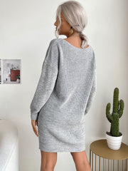 robe en maille unie à col rond 