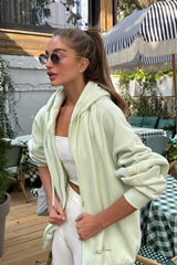 Sweat à capuche zippé rétro brodé