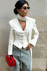 Elegant V-Neck Office Blazer
