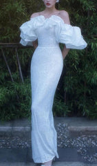 Robe maxi bustier dos nu à bulles