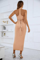 Robe longue bandage dos nu Ariela
