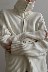 Cardigan ample en maille unie à col large