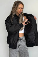 Veste bomber ample en coton à fermeture éclair