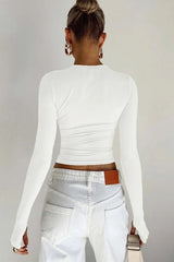 Long Sleeve Slim Fit Crop Top