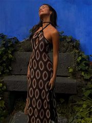 Robe longue portefeuille dos nu à pois
