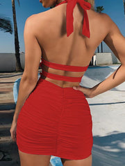 Robe mini dos nu pour femme 