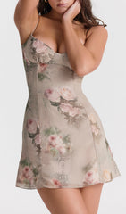 Robe mini vintage à fleurs