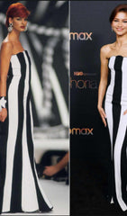 Robe longue bustier rayée 