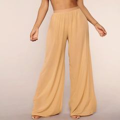Pantalon de plage large en maille transparente