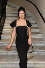 Robe de soirée bandage à strass