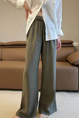 Breezy Linen Blend Straight Leg Casual Pants