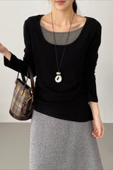 Sous-vêtement technique chic en polaire, effet deux pièces, ourlet fendu, coupe slim