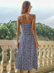 robe imprimée fendue cintrée 