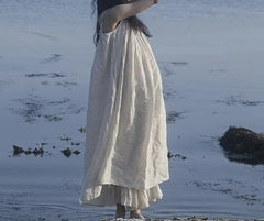 Robe bohème de soirée sans manches en lin à bretelles réglables
