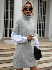 robe en maille unie à col montant 