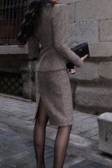 Vintage Office Blazer Two Piece Set