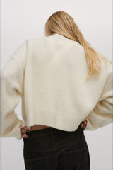 Cardigan ample à col rond uni