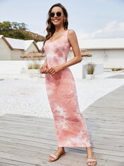 robe taille basse sans manches tie-dye 