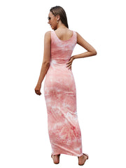 robe taille basse sans manches tie-dye 