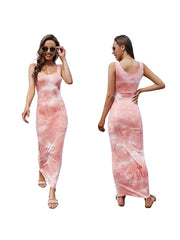 robe taille basse sans manches tie-dye 