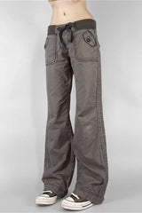 Jeans cargo taille basse style streetwear