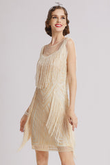 Robe de soirée vintage à franges et sequins