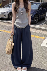 Linen Wide Leg High Waist Relaxed Pants