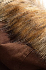 Faux Fur Trim Hooded Utility Jacket