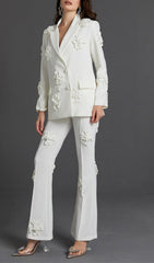 Jean taille mi-haute STEREO FLEUR blanc
