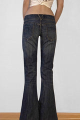 Jean évasé stretch taille basse chic et tendance