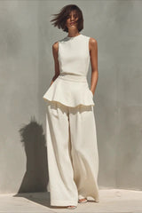Sleeveless Minimalist Casual Two Piece Work Set