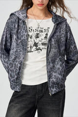 Sweat à capuche zippé en maille dos nu uni